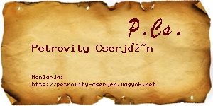 Petrovity Cserjén névjegykártya